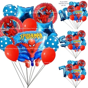 Lotto di palloncini lamina supereroi tema compleanno Spiderman festa festa Spiderman - Foto 1 di 13
