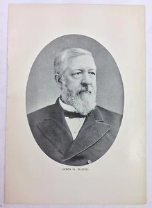 Antiguo libro iluminado de la historia del mundo 1897 James G. Blaine - Imagen 1 de 1