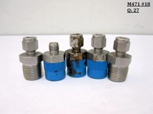 Swagelok Acero Inoxidable 1/4" Tubo x 1/2" NPT Conector Macho (Lote de 5) - Imagen 1 de 6