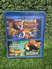 Disney 3-Movie Collection Oliver and Company Fox the Hound 1 & 2 Blu-Ray SEALED