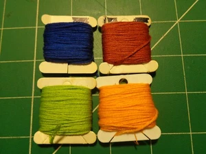 Embroidery Threads x 4 Mxd Colours Brown/Green/Blue/Yellow = PK 2 - Picture 1 of 6