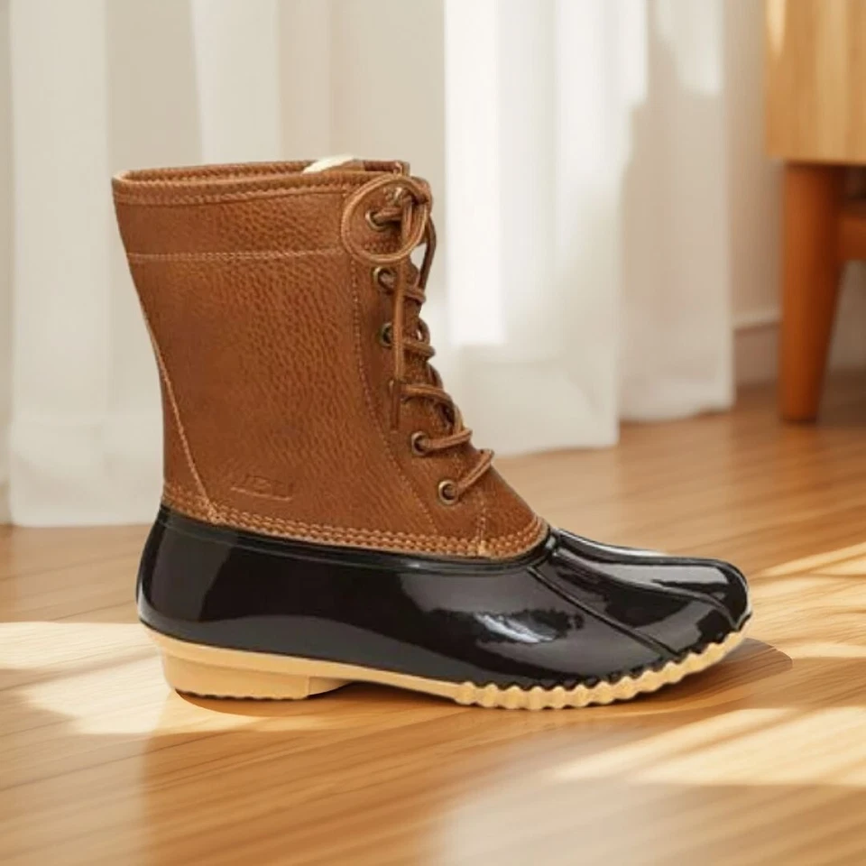 JBU by Jambu Woman's Maplewood Navy/tan Weather Ready Duck BOOTS Size 8m