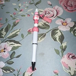 Handmade Bead Pen Breast Cancer Awareness - Picture 1 of 5