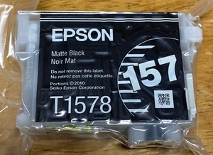 New Genuine Epson 157 Matte Black Ink Cartridge Epson Stylus Photo R3000 Sealed* - Picture 1 of 4