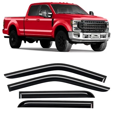 Sun Rain Visors Wind Rain Guards for 2017-2026 Ford F250-550 Super Crew - Image 1 of 4