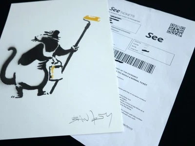 Graffiti, Dismaland, Street Art, Stencil, original spray,artwork, signed, BANKSY - Image 1 of 4