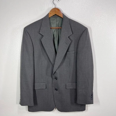 Vintage 80s Givenchy Monsieur Blazer 40R Houndstooth Wool Sport Coat USA Made - Image 1 of 4