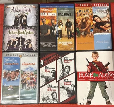 15 Movies/Sequels: Addams/Bad Boys/Blue Lagoon/Caddyshack/Dirty Harry/Home Alone - Image 1 of 3