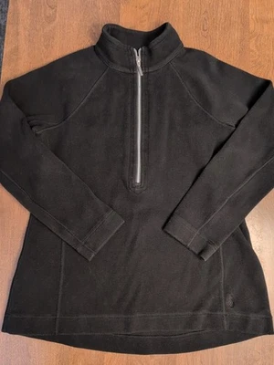 Moletom feminino Tommy Bahama Aruba meio zíper G preto pescoço falso algodão elástico  - Imagem 1 de 4