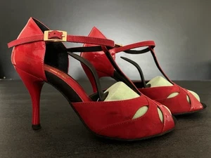 Tango - Tanzschuhe - Mr. & Mrs. Brown Shoes - Rot - Größe 36 - Absatzhöhe 8,5 cm - Bild 1 von 8