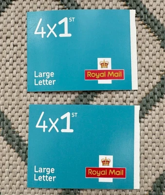 2 Book of 4x Royal Mail 1st Class Large Letter UK Postage Stamps - Image 1 of 2