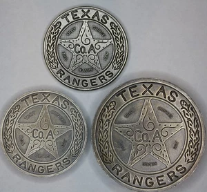 Texas Rangers Antiqued Badge - 3 Coin Set - .999 Silber 1 oz, 2 oz und 5 oz - Bild 1 von 8