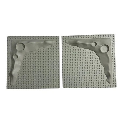 Lote de 2 placas base grises vintage Lego 32 x 32 clásico cráter espacial #3947 Foto 1 de 4