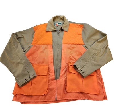GAME WINNER SPORTSWEAR Vintage High Visability Orange Khaki Hunting Jacket - Image 1 of 4