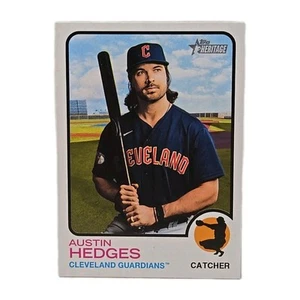 Topps Heritage SP #405 2022 Austin Hedges Cleveland Guardians - Imagen 1 de 2