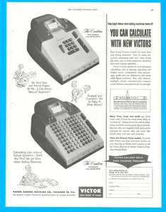 Victor adding machine company Chicago office equipment vintage print ad 1951 - Picture 1 of 3