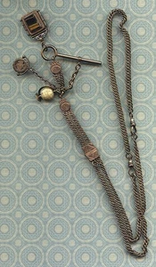 Watch Chain 14" with Fob/Charms/ Locket - Picture 1 of 5