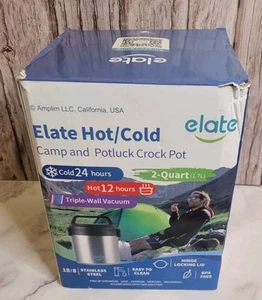NEW! Elate Stay-Hot Camp Crockpot Triple Wall Vacuum Insulated Thermos, 2-Quart - Picture 1 of 7