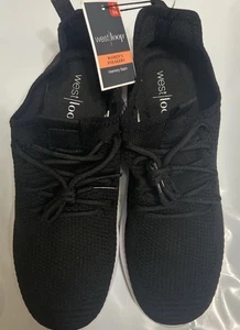 WOMENS WEST LOOP MEMORY FOAM SNEAKERS Black SIZE Small 5/6 NWT - Picture 1 of 14