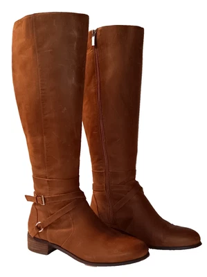 BOTAS HASTA LA RODILLA CHARLES DAVID *SOLO* CUERO MARRÓN ENVEJECIDO TALLA 7,5M Foto 1 de 4