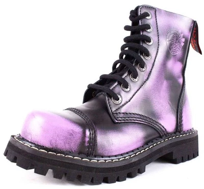 ANGRY ITCH 8-Loch Violett Rub-Off Ranger Leder Stiefel Stahlkappe EU36-48 - Bild 1 von 4