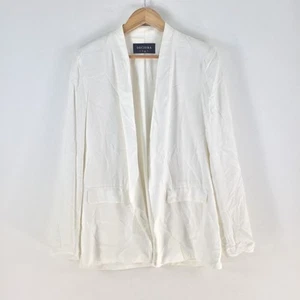 Decjuba blazer jacket womens 12 white long sleeve viscose 114895 - Picture 1 of 9