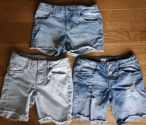 LOTE de 3 Pantalones Cortos Denim Niñas Talla 10 Azul SO Medio Lavado Ligero Modernos Usados en Excelente Condición - Imagen 1 de 14