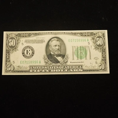 Series 1934 C $50 Federal Reserve Note Fr 2105-E- Free Shipping USA - Image 1 of 3