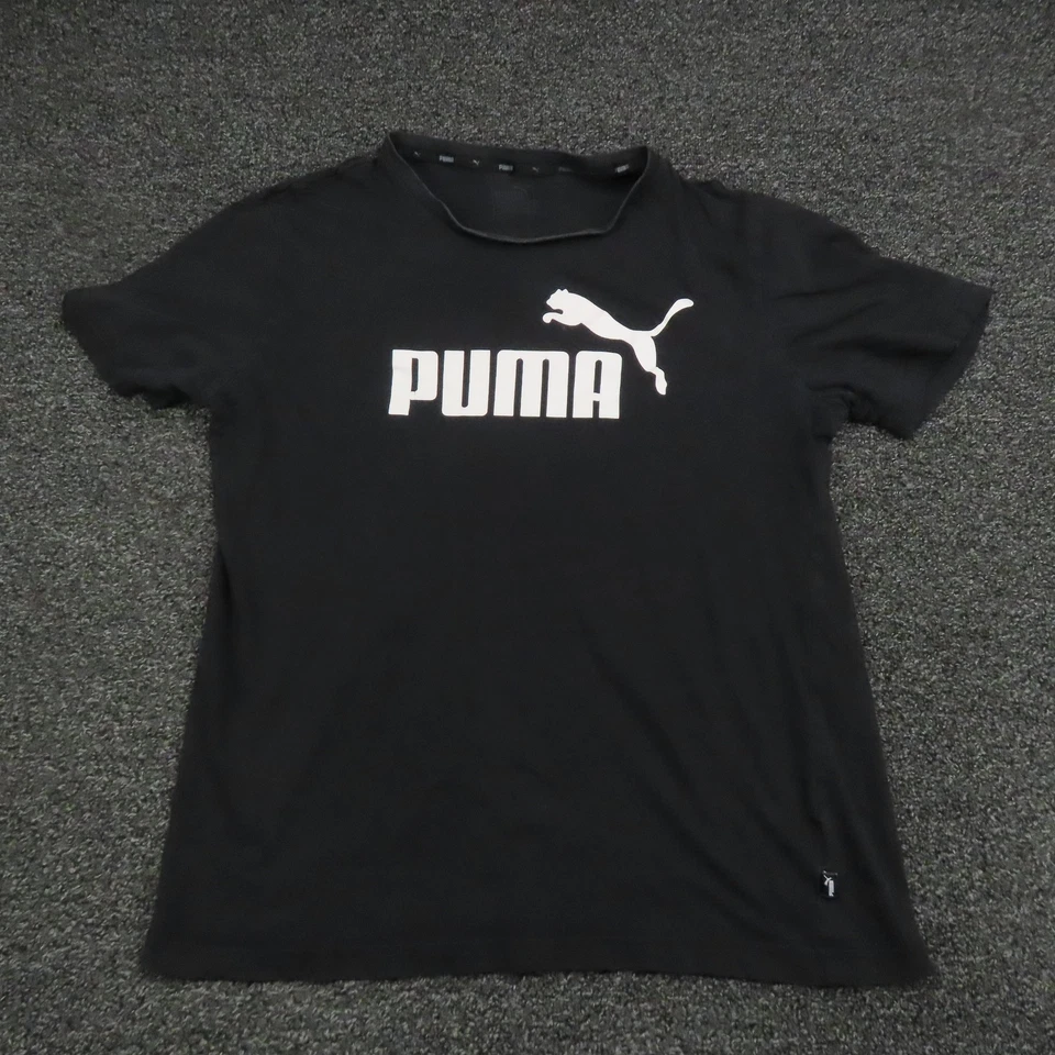 Camisa Puma Para Hombre Grande Negra Manga Corta Logo Camiseta Atlética Informal Estilo Clásico Foto 1 de 4