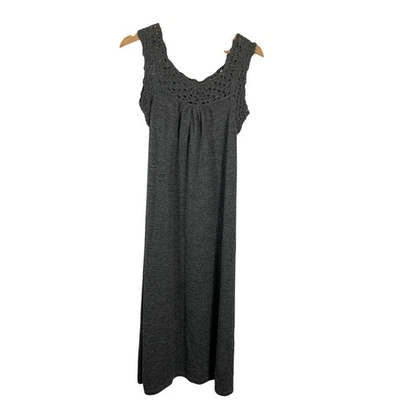Vestido Agnes B Mujer Talla 10 Gris Lana Alpaca Tejido Midaxi Crochet Sin Mangas Foto 1 de 4