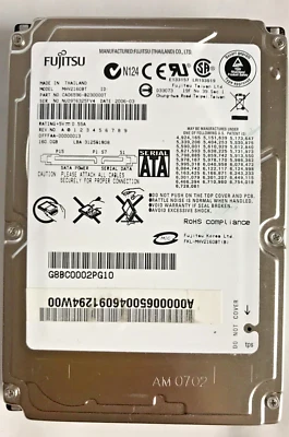 160 GB SATA NOTEBOOK FESTPLATTE FUJITSU MHV2160BT PART N.:CA0659 2,5 ZOLL#NFP640 - Bild 1 von 2