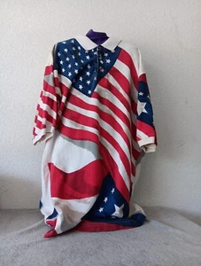 Vintage Sports Authentic United States American Usa Flag Polo Size XL Shirt - Picture 1 of 4