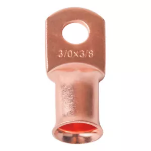 "Stud Ring Cable Lug Crimp Copper Terminals Power Ground Wire 5x 3/0 Ga AWG 3/8 - Picture 1 of 4