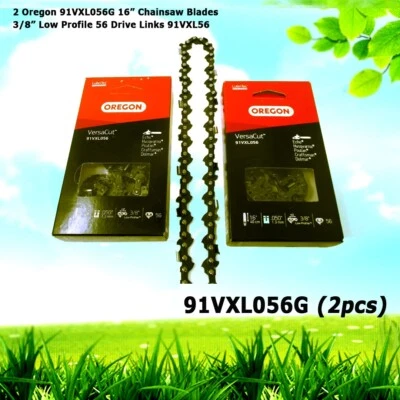 "2 hojas de motosierra Oregon 91VXL056G 16"" 3/8"" bajo perfil 56 eslabones de transmisión 91VXL56" Foto 1 de 4