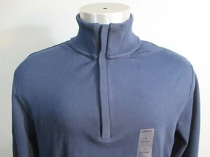 Clairborne Herren 1/4 Zip Langarm Pullover Sweater Navy Blau Gr. Medium NEU - Bild 1 von 8