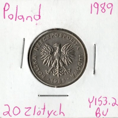 Coin Poland 20 Złotych 1989 Y153.2 - Image 1 of 2