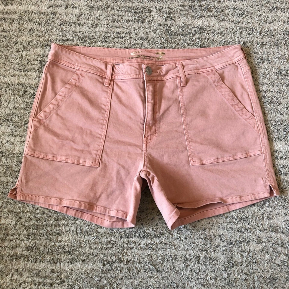Pantalones cortos utilitarios Seven7 para mujer talla 16 rosa informales cómodos para todos los días Foto 1 de 4