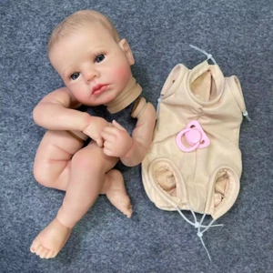 20" Painted Reborn Baby Kit Loulou Awake with Hair Eyelashes 3D Skin DIY Parts - Picture 1 of 12