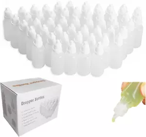 Eldwivz Plastic Eye Dropper Bottle: 50 Pcs 10 Ml Empty Small Squeeze Bottles for - Picture 1 of 12