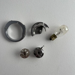 Universal Sewing Machine Model 301 Parts HOOK, SHUTTLE, BOBBIN CASE, BOBBIN BULB - Picture 1 of 13