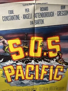 SOS PACIFIC Movie Poster 27x41 - Original Eddie Constantine Pier Angeli Richard - Picture 1 of 14