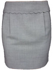 New J. Crew Black Label Women's Skirt Size 12 Gray Scallop Trim Lined Wool Blend