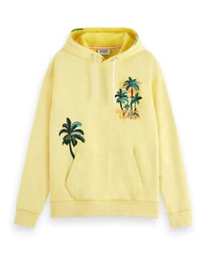Felpa con cappuccio SCOTCH & SODA Relaxed Fit Artwork colore giallo taglia Large - Foto 1 di 3