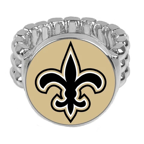 New Orleans Saints Silver Mens Womens Football Ring Fits All Sizes w Gift Pk D2 Cover