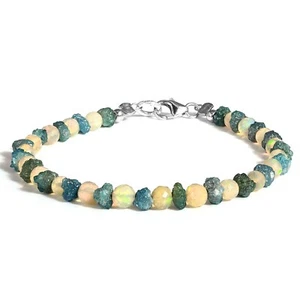 AAA Welo Feuer Opal und Blau Raw Grobem Nuggets Lose Diamant Perlen Armband 20cm - Bild 1 von 1