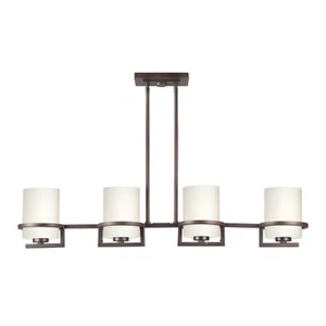 Forte Lighting Halo 4 Light Island Pendant, Bronze/Satin Opal - 2766-04-32 - Picture 1 of 1