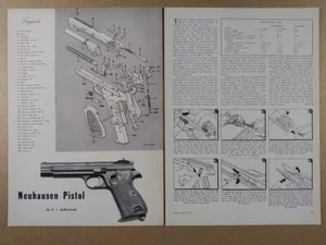 Pistola SP 47/8 SIG Neuhausen vista esplosa 1955 articolo stampa - Foto 1 di 1