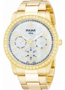 Pulsar Ladies Multi Dial PVD Gold Plated Bracelet Dress Watch - PP6094X1 PNP - Picture 1 of 1