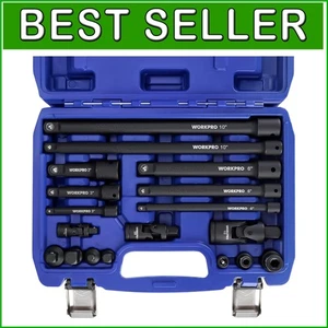 Complete 18-Piece Drive Tool Accessory Set - Includes Polished Impact Sockets - Bild 1 von 10