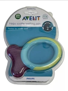 2×AVENT Babies Teether Stage 2/Middle Teeth - BPA Free, Cooling Relief & Massage - Picture 1 of 2